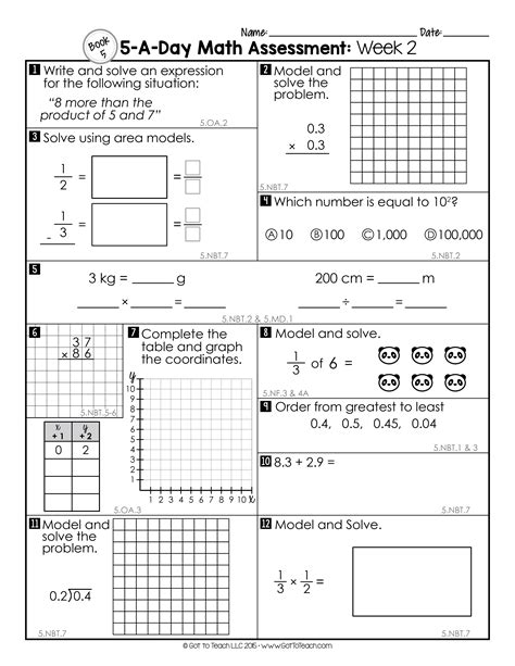 4th Grade Math Assessment