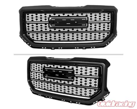 Spec D Denali Style Grille Glossy Black Gmc Sierra 2016 2018 Hg