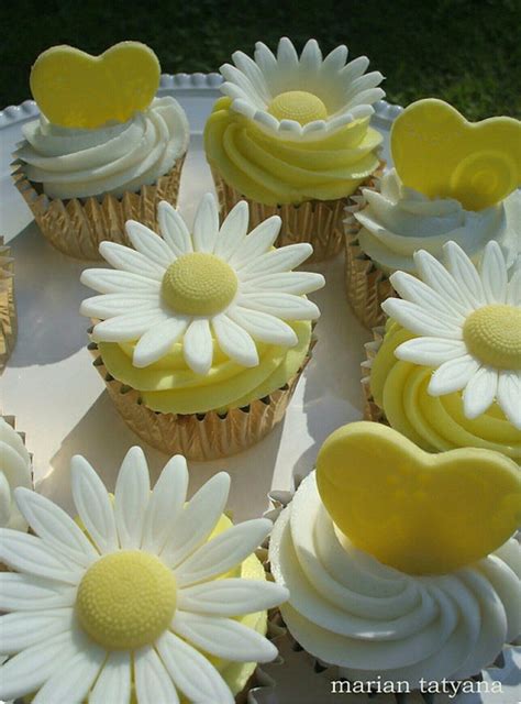 Daisy And Heart Cupcake Toppers Love These I Think These Are The Ones Daisy Cupcakes Cupcake