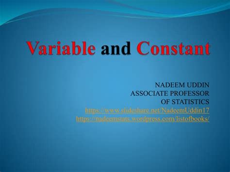 Variable and constant | PPT