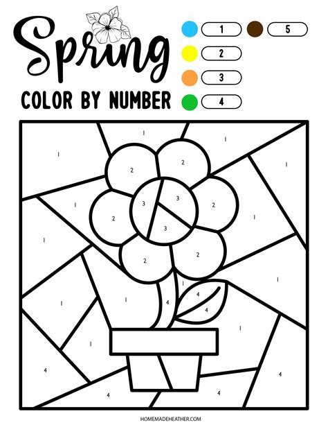 Spring Color By Numbers Printable Printable Word Searches