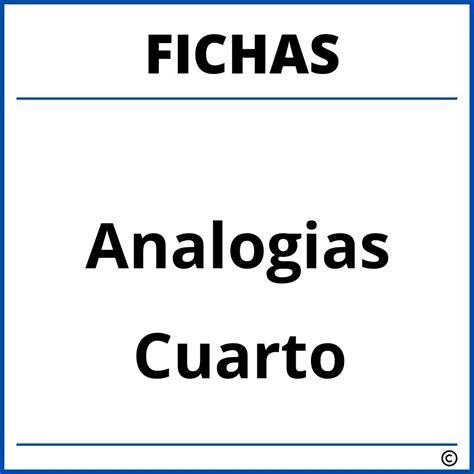 Analogias Para Cuarto De Primaria Fichas De Trabajo Images Images