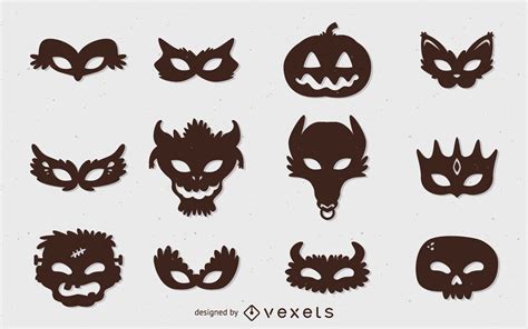 Halloween Monster Mask Set Vector Download