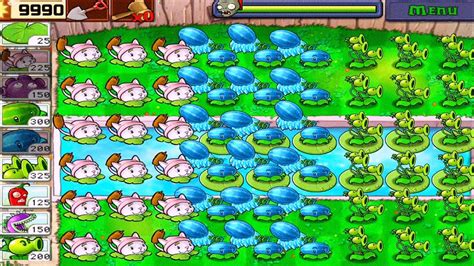 Plants Vs Zombies Cattail Winter Melon Three Pea Vs All Zombies