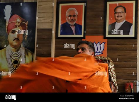 Bjp Jk President Ravinder Raina At Their Office In Jammu Jammu And