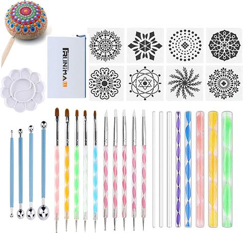 32 Kit De Pintura Mandala Herramientas De Pintura Mandala Con Bandeja