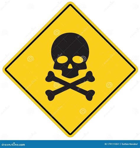 Skull And Bones Warning Icon On White Background Flat Style Deadly