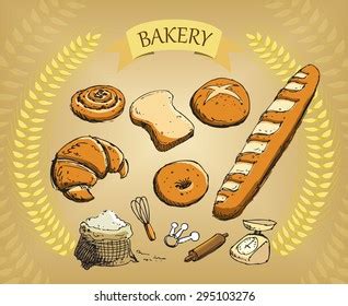 Vintage Hand Drawn Sketch Style Bakery Stock Vector Royalty Free