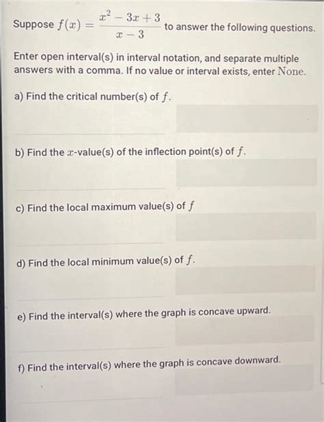 Solved Suppose F X X−3x2−3x 3 To Answer The Following