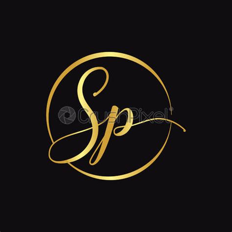 Initial Sp Letter Logo Design Vector Template Abstract Script Letter