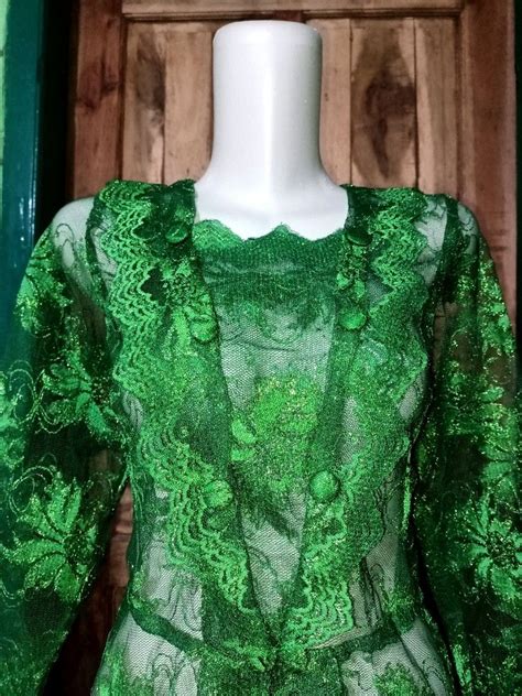 New Kutu Baru Brokat Glitter Kutu Baru Hijau Kebaya Hijau Kebaya