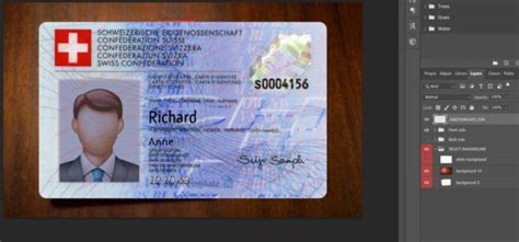 Switzerland Id Card Template Psd Swiss Id Card Template