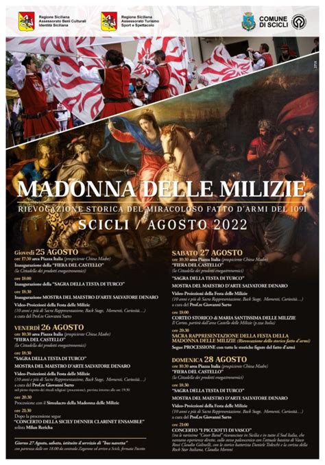 Scicli Il Programma Della Festa Della Madonna Delle Milizie Edizione