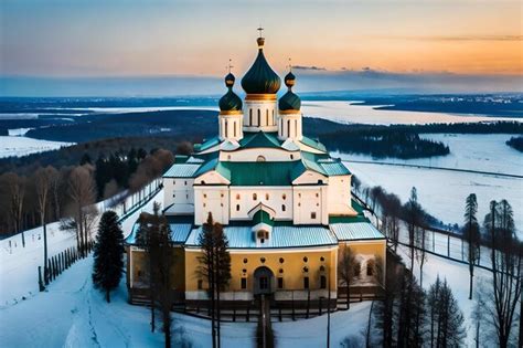 Premium Photo | A church in the snow