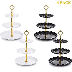 Deayou Pack Tier Cupcake Dessert Stand Plastic Tiered Cake Stand