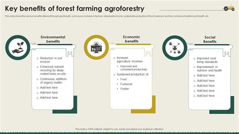 Key Benefits Of Forest Farming Agroforestry PPT Template