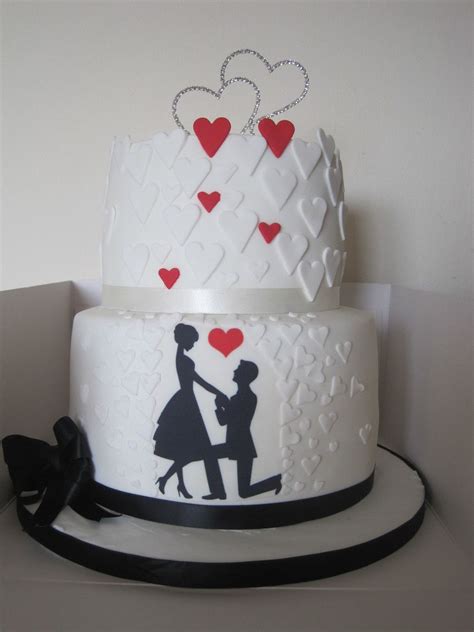 Silhouette Engagement Cake Creative Cake Decorating Birthday Cake