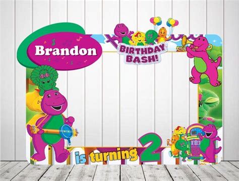 Barney Photo Booth Frame Barney Birthday Frame Barney Backdrop Barney Banner Barney