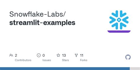 GitHub - Snowflake-Labs/streamlit-examples