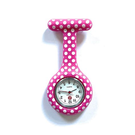 Pink Polka Dot Fob Watch Nurses Watch In Polka Dot Pattern Nursefobs