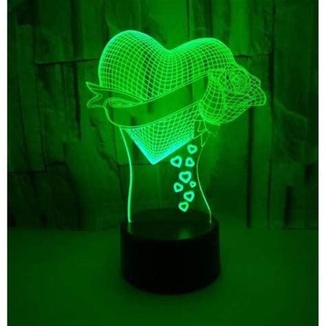 Amour D Lampe Illusion Optique Led Veilleuse Couleurs Tactile Lampe