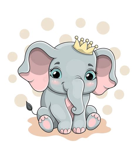 Vector Ilustraci N De Un Lindo Beb Elefante Con Corona Ilustraci N Del