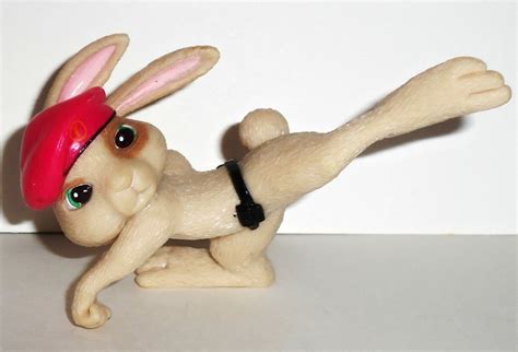 Funrise Hop the Movie Pink Beret Rabbit Kicking Figurine Loose Used