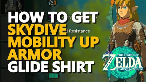 How To Get Skydive Mobility Up Armor Zelda Tears Of The Kingdom Glide