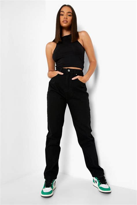 Womens Basics High Waisted Mom Jeans Boohoo Uk