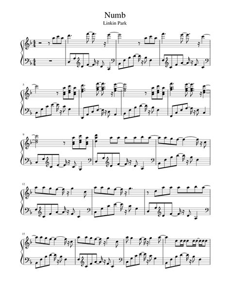 Linkin Park - Numb Sheet music for Piano | Download free in PDF or MIDI | Musescore.com