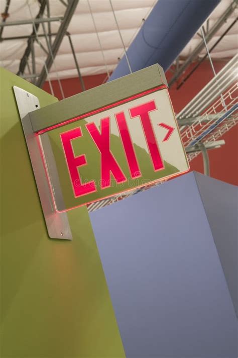 Exit sign red light neon stock image. Image of emergency - 139023013