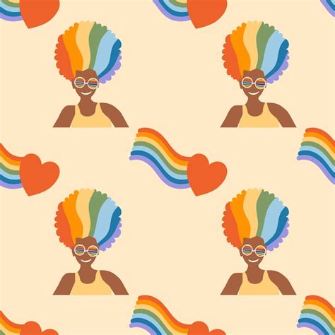 Premium Vector Pattern For Lgbtq Community Symbols Retro Pride Month