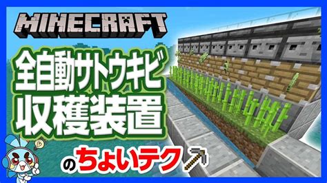 【マイクラ】全自動サトウキビ収穫装置の作り方！勝手にサトウキビ大量収穫で大儲け？【攻略】【建築】 マイクラ（minecraft）動画まとめ