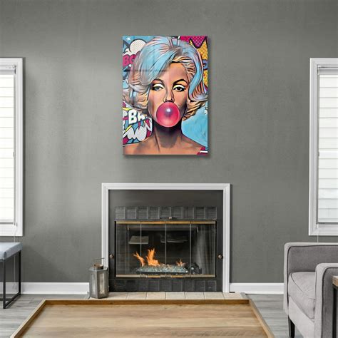 Glass Wall Art Marilyn Monroe Graffiti Wall Art Tempered Etsy