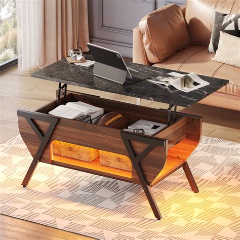 Wade Logan Benigno Lift Top Coffee Table With Hidden Storage Faux