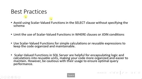 How To Use Sql Server Scalar Valued Functions Youtube