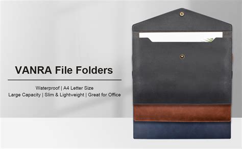 Vanra Piece Pu Leather File Folders A Document Holder File Envelope