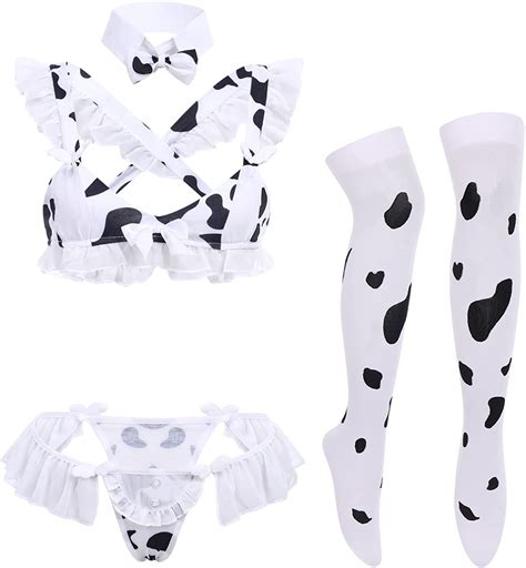 Saleslingerie Milk Cow Lingerie Set Maid Cosplay Costume Mini Bikini