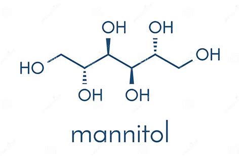 Mannitol Mannite Manna Sugar Molecule Used As Sweetener Drug Etc Skeletal Formula Stock