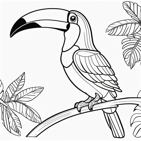 draw a cute Toucans with only the outline | MUSE AI