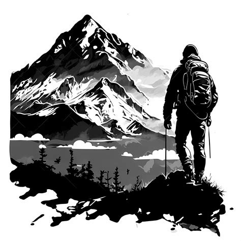 mountain hiker silhouette 21822656 Stock Photo at Vecteezy