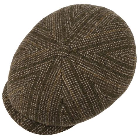 Hatteras Herringbone Stripe Flat Cap By Stetson