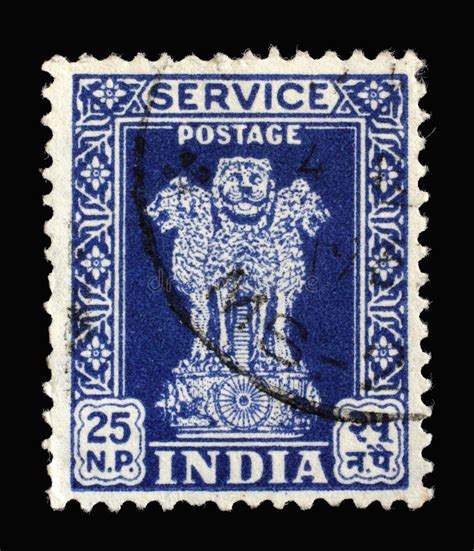 Stamp Printed In India Shows Lion Capital Of Ashoka Pillar From Sarnath