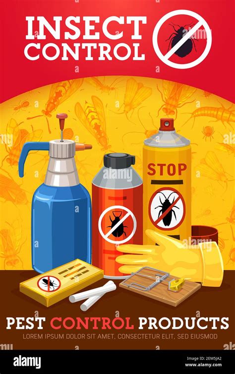 Pest Insect And Bug Control Spray Bottles Vector Design With