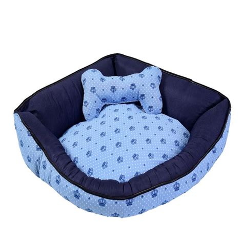 Cama Pet De Canto Luna Top Grande Realeza Azul Elo