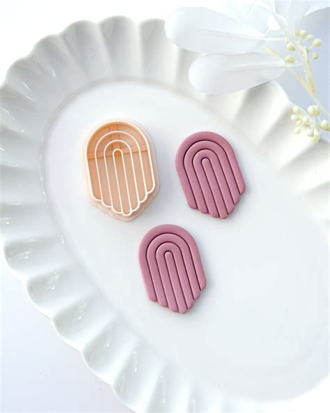 Embossing Arch Clay Cutters Art Deco Polymer Clay Earring Etsy