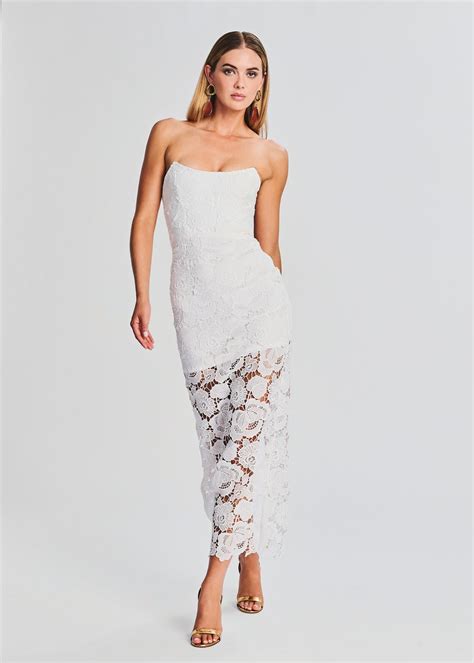 Eliza Lace Strapless Maxi Dress Retrofete