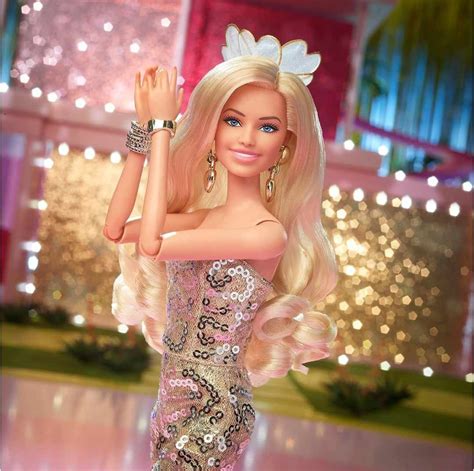 Barbie The Movie Collectible Doll Margot Robbie In Gold Disco Jumpsuit Hobbies And Toys