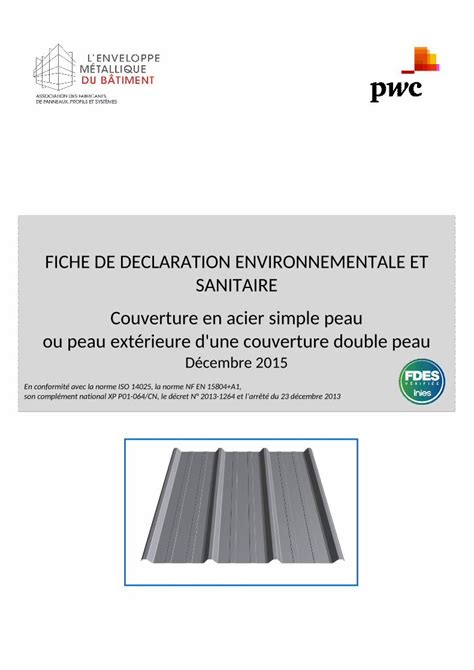 Pdf Fiche De Declaration Environnementale Et Lenveloppe