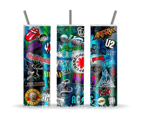 Rock Bands Tumbler Wraps Rock Tumbler Png Fathers Day Etsy